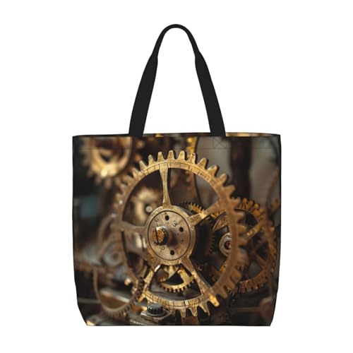 Kfjghhl Clock Gear Tragetasche, großes Fassungsvermögen, Hand-/Schulter-Reißverschluss, für Damen, Mädchen, Ladentasche, Arbeit, Uni, Alltag Kfjghhl Clock Gear Tragetasche, großes Fassungsvermögen, Hand-/Schulter-Reißverschluss, für Damen, Mädchen, Ladentasche, Arbeit, Uni, Alltag von Kfjghhl
