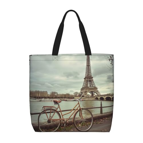 Kfjghhl Eiffelturm-Fahrradtasche, großes Fassungsvermögen, Hand-/Schulter-Reißverschluss, für Damen, Mädchen, Ladentasche, Arbeit, Uni, Alltag Kfjghhl Eiffelturm-Fahrradtasche, großes Fassungsvermögen, Hand-/Schulter-Reißverschluss, für Damen, Mädchen, Ladentasche, Arbeit, Uni, Alltag von Kfjghhl