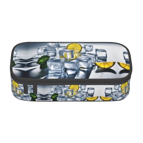 Kfjghhl Federmäppchen, Gelb, Zitrone, groß, für Mädchen und Jungen, niedliches Federmäppchen, zweites großes Fassungsvermögen, Reißverschlussfächer von Kfjghhl