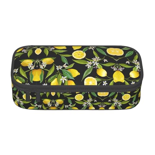 Kfjghhl Federmäppchen, Gelb, Zitrone, groß, für Mädchen und Jungen, niedliches Federmäppchen, zweites großes Fassungsvermögen, Reißverschlussfächer von Kfjghhl