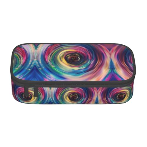 Kfjghhl Federmäppchen, gestreift, Vortex, groß, für Mädchen und Jungen, niedliches Federmäppchen, zweites großes Fassungsvermögen, Reißverschlussfächer von Kfjghhl