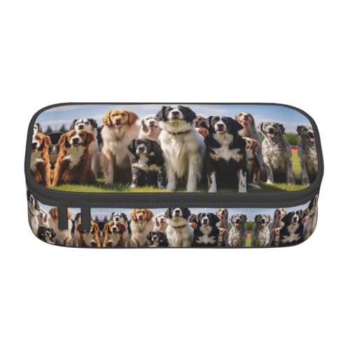 Kfjghhl Federmäppchen für Hundeausstellungen, groß, für Mädchen und Jungen, niedliches Federmäppchen, zweites großes Fassungsvermögen, Reißverschlussfächer von Kfjghhl