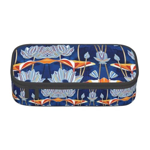 Kfjghhl Federmäppchen mit botanischem Blumenmuster, groß, für Mädchen und Jungen, niedliches Federmäppchen, zweites großes Fassungsvermögen, Reißverschlussfächer von Kfjghhl