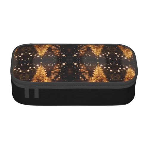 Kfjghhl Federmäppchen mit leuchtendem Weihnachtsbaum, groß, für Mädchen und Jungen, niedliches Federmäppchen, zweites großes Fassungsvermögen, Reißverschlussfächer von Kfjghhl