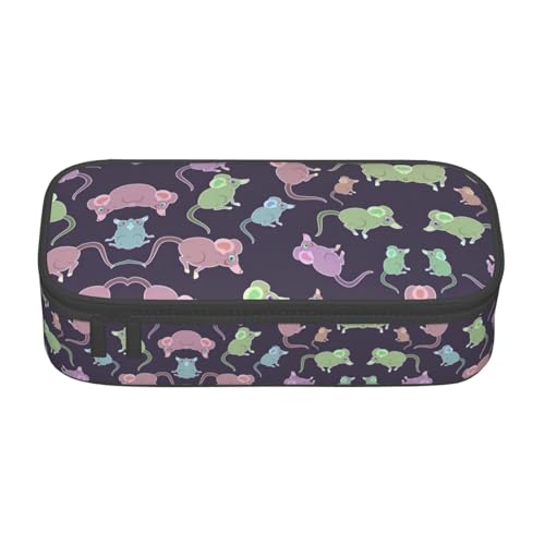 Kfjghhl Federmäppchen mit niedlichem Mausmotiv, für Mädchen und Jungen, niedliches Federmäppchen, zweites großes Fassungsvermögen, Reißverschlussfächer von Kfjghhl