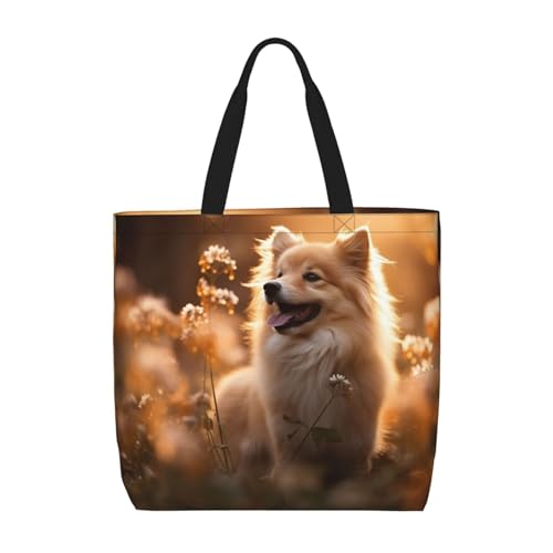 Kfjghhl Hundetasche mit Blumenmuster, großes Fassungsvermögen, Hand-/Schulter-Reißverschluss, für Damen, Mädchen, Ladentasche, Arbeit, Uni, Alltag Kfjghhl Hundetasche mit Blumenmuster, großes Fassungsvermögen, Hand-/Schulter-Reißverschluss, für Damen, Mädchen, Ladentasche, Arbeit, Uni, Alltag von Kfjghhl