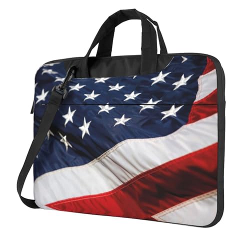 Kfjghhl Klassische Amerikanische Flagge Laptoptasche Aktentasche Pad Notebookfach Elegante Businesstasche Separates Büro, Schwarz , 13 inch Kfjghhl Klassische Amerikanische Flagge Laptoptasche Aktentasche Pad Notebookfach Elegante Businesstasche Separates Büro, Schwarz , 13 inch von Kfjghhl