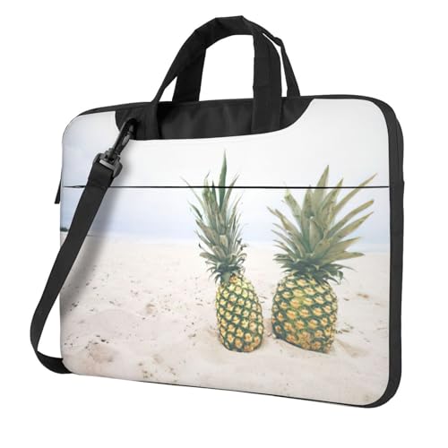 Kfjghhl Klassische Ananas am Sommer Strand Laptoptasche Aktentasche Pad Notebookfach Elegante Businesstasche Separate Büro, Schwarz , 14 inch Kfjghhl Klassische Ananas am Sommer Strand Laptoptasche Aktentasche Pad Notebookfach Elegante Businesstasche Separate Büro, Schwarz , 14 inch von Kfjghhl
