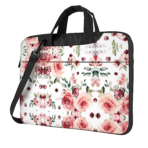 Kfjghhl Klassische Blühende Rose Blumen Laptoptasche Aktentasche Pad Notebookfach Elegante Businesstasche Separates Büro, Schwarz , 13 inch Kfjghhl Klassische Blühende Rose Blumen Laptoptasche Aktentasche Pad Notebookfach Elegante Businesstasche Separates Büro, Schwarz , 13 inch von Kfjghhl