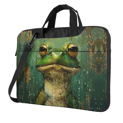 Kfjghhl Klassische Frosch und Regen Laptoptasche Aktentasche Pad Notebookfach Elegante Businesstasche Separate Büro, Schwarz , 13 inch Kfjghhl Klassische Frosch und Regen Laptoptasche Aktentasche Pad Notebookfach Elegante Businesstasche Separate Büro, Schwarz , 13 inch von Kfjghhl