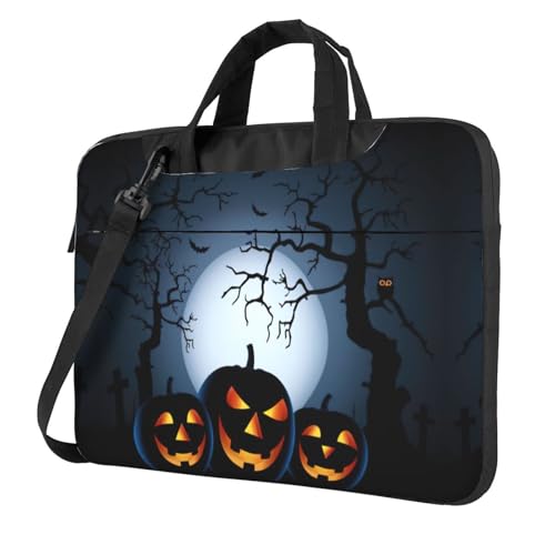 Kfjghhl Klassische Halloween mit Kürbissen Laptoptasche Aktentasche Pad Notebookfach Elegante Businesstasche Separates Büro, Schwarz , 14 inch Kfjghhl Klassische Halloween mit Kürbissen Laptoptasche Aktentasche Pad Notebookfach Elegante Businesstasche Separates Büro, Schwarz , 14 inch von Kfjghhl
