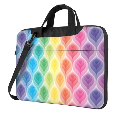 Kfjghhl Klassische Laptoptasche in Regenbogenfarben, Farbverlauf, Blätter, Aktentasche, Notebookfach, elegante Business-Tasche, separates Büro, Schwarz , 15.6 inch Kfjghhl Klassische Laptoptasche in Regenbogenfarben, Farbverlauf, Blätter, Aktentasche, Notebookfach, elegante Business-Tasche, separates Büro, Schwarz , 15.6 inch von Kfjghhl