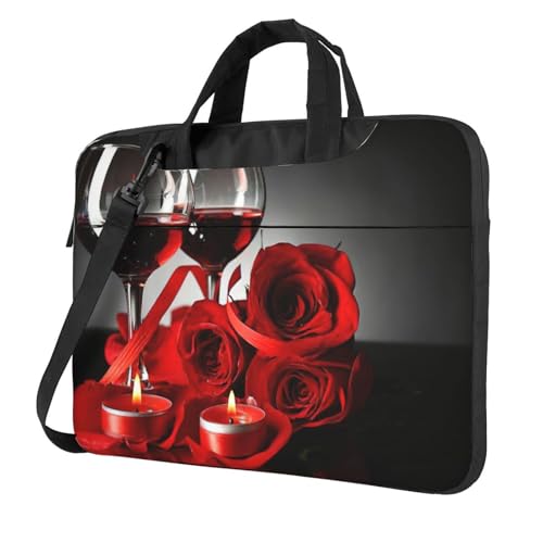 Kfjghhl Klassische Laptoptasche mit Rotweinrosen und Kerzen, Aktentasche, Notebookfach, elegante Business-Tasche, separates Büro, Schwarz , 14 inch Kfjghhl Klassische Laptoptasche mit Rotweinrosen und Kerzen, Aktentasche, Notebookfach, elegante Business-Tasche, separates Büro, Schwarz , 14 inch von Kfjghhl