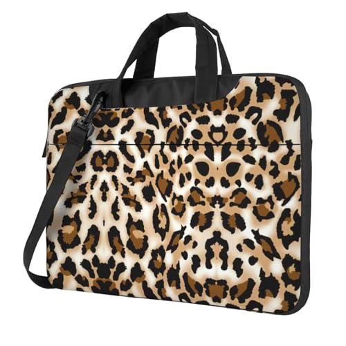Kfjghhl Klassische Leopard Laptoptasche Aktentasche Pad Notebookfach Elegante Businesstasche Separate Büro, Schwarz , 14 inch Kfjghhl Klassische Leopard Laptoptasche Aktentasche Pad Notebookfach Elegante Businesstasche Separate Büro, Schwarz , 14 inch von Kfjghhl