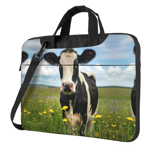 Kfjghhl Klassische Milchkuh Laptoptasche Aktentasche Pad Notebookfach Elegante Businesstasche Separate Büro, Schwarz , 14 inch Kfjghhl Klassische Milchkuh Laptoptasche Aktentasche Pad Notebookfach Elegante Businesstasche Separate Büro, Schwarz , 14 inch von Kfjghhl