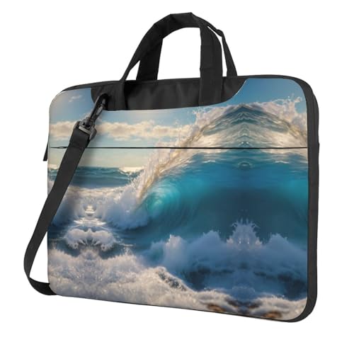 Kfjghhl Klassische Ocean Sea Wave Laptoptasche Aktentasche Pad Notebookfach Elegante Businesstasche Separates Büro, Schwarz , 15.6 inch Kfjghhl Klassische Ocean Sea Wave Laptoptasche Aktentasche Pad Notebookfach Elegante Businesstasche Separates Büro, Schwarz , 15.6 inch von Kfjghhl