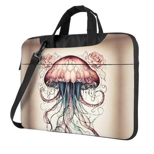 Kfjghhl Klassische Quallen Muster Laptoptasche Aktentasche Pad Notebook Fach Elegante Business Tasche Separate Büro, Schwarz , 15.6 inch Kfjghhl Klassische Quallen Muster Laptoptasche Aktentasche Pad Notebook Fach Elegante Business Tasche Separate Büro, Schwarz , 15.6 inch von Kfjghhl