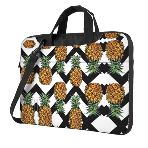 Kfjghhl Klassische Sommer Ananas Laptoptasche Aktentasche Pad Notebookfach Elegante Businesstasche Separate Büro, Schwarz , 14 inch Kfjghhl Klassische Sommer Ananas Laptoptasche Aktentasche Pad Notebookfach Elegante Businesstasche Separate Büro, Schwarz , 14 inch von Kfjghhl