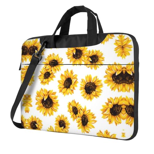 Kfjghhl Klassische Sonnenblume Laptoptasche Aktentasche Pad Notebookfach Elegante Businesstasche Separate Büro, Schwarz , 13 inch Kfjghhl Klassische Sonnenblume Laptoptasche Aktentasche Pad Notebookfach Elegante Businesstasche Separate Büro, Schwarz , 13 inch von Kfjghhl