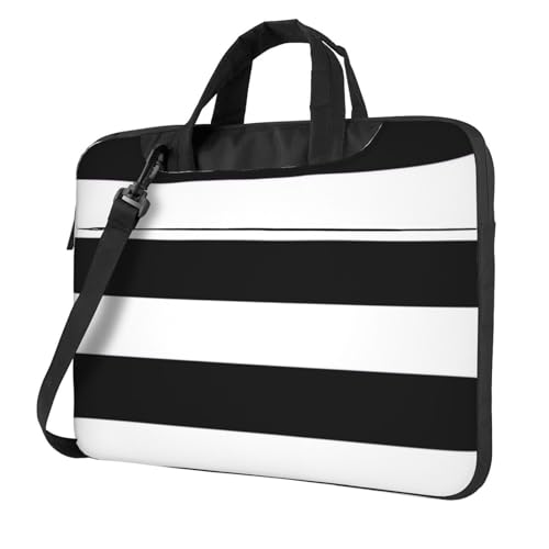 Kfjghhl Klassische Streifen Schwarz Weiß Laptoptasche Aktentasche Pad Notebookfach Elegante Businesstasche Separate Büro, Schwarz , 13 inch Kfjghhl Klassische Streifen Schwarz Weiß Laptoptasche Aktentasche Pad Notebookfach Elegante Businesstasche Separate Büro, Schwarz , 13 inch von Kfjghhl