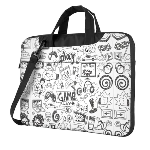 Kfjghhl Klassische Videospiel Jungen Laptoptasche Aktentasche Pad Notebookfach Elegante Businesstasche Separates Büro, Schwarz , 14 inch Kfjghhl Klassische Videospiel Jungen Laptoptasche Aktentasche Pad Notebookfach Elegante Businesstasche Separates Büro, Schwarz , 14 inch von Kfjghhl