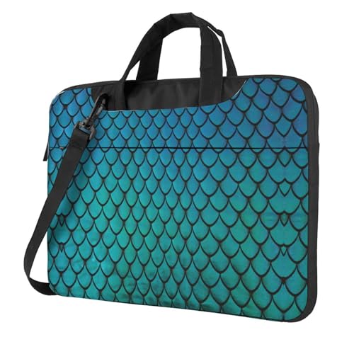 Kfjghhl Klassische blaue Fischschuppen-Laptop-Tasche, Aktentasche, Pad, Notebook-Fach, elegante Business-Tasche, separates Büro, Schwarz , 14 inch Kfjghhl Klassische blaue Fischschuppen-Laptop-Tasche, Aktentasche, Pad, Notebook-Fach, elegante Business-Tasche, separates Büro, Schwarz , 14 inch von Kfjghhl