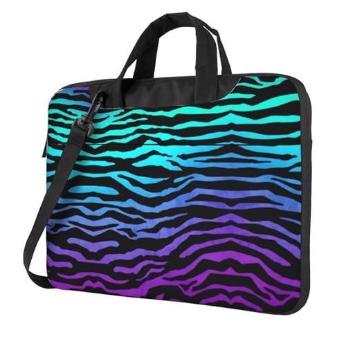 Kfjghhl Klassische lila blau grün Camouflage Zebra Streifen Laptoptasche Aktentasche Pad Notebook Fach Elegante Business Tasche Separate Büro, Schwarz , 14 inch Kfjghhl Klassische lila blau grün Camouflage Zebra Streifen Laptoptasche Aktentasche Pad Notebook Fach Elegante Business Tasche Separate Büro, Schwarz , 14 inch von Kfjghhl