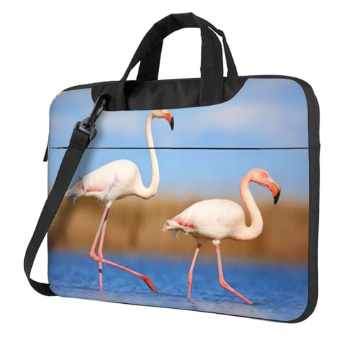 Kfjghhl Klassische rosa Flamingo im Wasser Laptoptasche Aktentasche Pad Notebookfach Elegante Businesstasche Separate Büro, Schwarz , 13 inch Kfjghhl Klassische rosa Flamingo im Wasser Laptoptasche Aktentasche Pad Notebookfach Elegante Businesstasche Separate Büro, Schwarz , 13 inch von Kfjghhl
