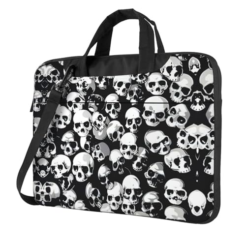 Kfjghhl Klassische schwarze Totenkopf-Laptop-Tasche Aktentasche Pad Notebook-Fach Elegante Businesstasche separates Büro, Schwarz , 14 inch Kfjghhl Klassische schwarze Totenkopf-Laptop-Tasche Aktentasche Pad Notebook-Fach Elegante Businesstasche separates Büro, Schwarz , 14 inch von Kfjghhl