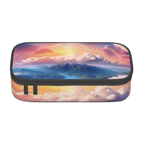 Kfjghhl Kleines Regenbogen-Federmäppchen, großes Federmäppchen, großes Fassungsvermögen, Reißverschluss-Fächer von Kfjghhl