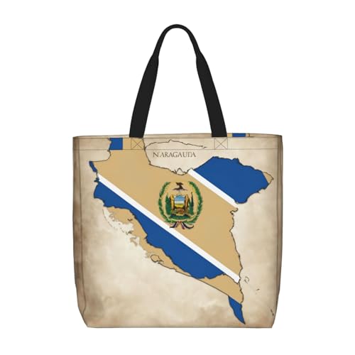 Kfjghhl Map02 Tragetasche mit Nicaragua-Flagge, großes Fassungsvermögen, Hand-/Schulter-Reißverschluss, für Damen, Mädchen, Ladentasche, Arbeit, Uni, Alltag Kfjghhl Map02 Tragetasche mit Nicaragua-Flagge, großes Fassungsvermögen, Hand-/Schulter-Reißverschluss, für Damen, Mädchen, Ladentasche, Arbeit, Uni, Alltag von Kfjghhl