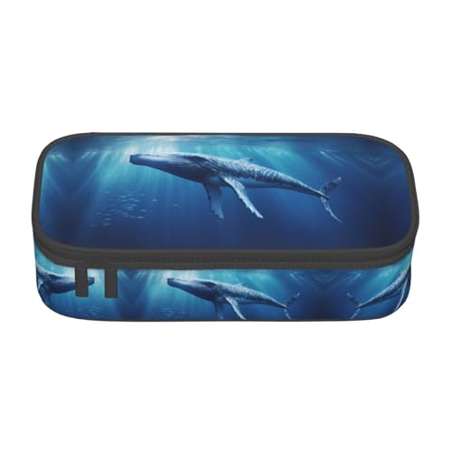 Kfjghhl Ocean Säugetier Wal Federmäppchen Groß Mädchen Jungen Niedliches Federmäppchen Sekundäre Große Kapazität Reißverschlussfächer von Kfjghhl