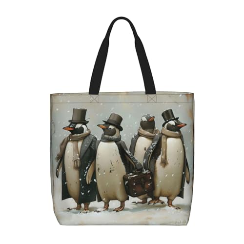 Kfjghhl Pinguin-Tragetasche, großes Fassungsvermögen, Hand-/Schulter-Reißverschluss, für Damen, Mädchen, Ladentasche, Arbeit, Uni, Alltag Kfjghhl Pinguin-Tragetasche, großes Fassungsvermögen, Hand-/Schulter-Reißverschluss, für Damen, Mädchen, Ladentasche, Arbeit, Uni, Alltag von Kfjghhl