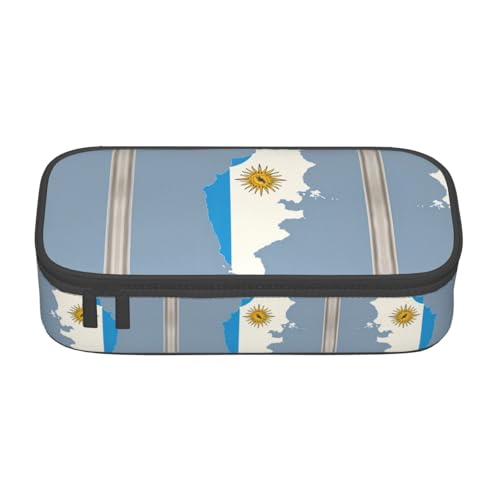 Kfjghhl Uruguay-Flagge Map02 Federmäppchen, groß, für Mädchen und Jungen, niedliches Federmäppchen, zweites großes Fassungsvermögen, Reißverschlussfächer von Kfjghhl