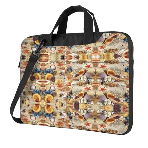 Klassische Seestern Muschel Sandstrand Thema Laptoptasche Aktentasche Pad Notebook Fach Elegante Business Tasche Separate Büro, Schwarz , 15.6 inch Klassische Seestern Muschel Sandstrand Thema Laptoptasche Aktentasche Pad Notebook Fach Elegante Business Tasche Separate Büro, Schwarz , 15.6 inch von Kfjghhl
