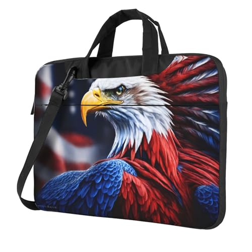 Klassische amerikanische Glatzenadler-Laptoptasche Aktentasche Pad Notebook-Fach Elegante Businesstasche separates Büro, Schwarz , 15.6 inch Klassische amerikanische Glatzenadler-Laptoptasche Aktentasche Pad Notebook-Fach Elegante Businesstasche separates Büro, Schwarz , 15.6 inch von Kfjghhl