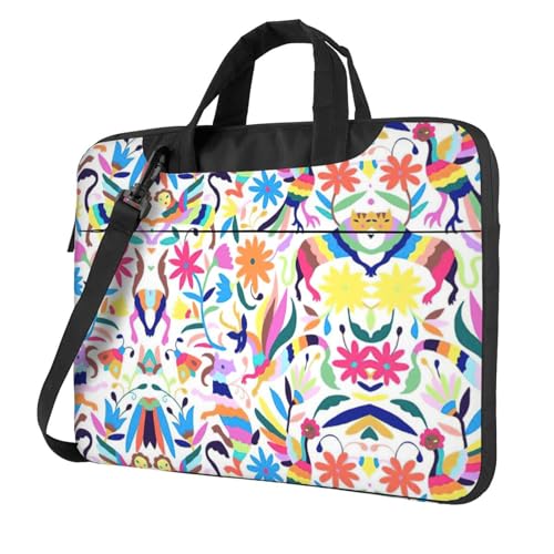 Klassische mexikanische Otomi Tiere Laptoptasche Aktentasche Pad Notebookfach Elegante Businesstasche Separates Büro, Schwarz , 15.6 inch Klassische mexikanische Otomi Tiere Laptoptasche Aktentasche Pad Notebookfach Elegante Businesstasche Separates Büro, Schwarz , 15.6 inch von Kfjghhl