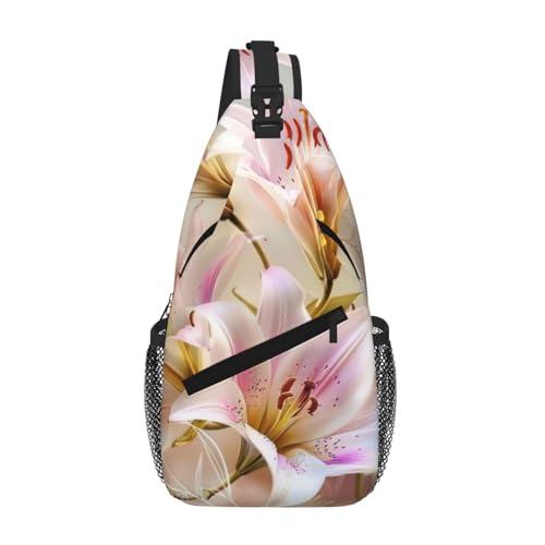 Leichte, romantische Blumen-Umhängetasche, Umhängetasche, Brusttasche, Schultergurt, Hüfttasche, für Herren und Damen von Kfjghhl