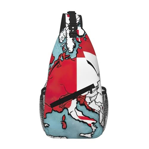 Map02 Umhängetasche mit abstrakter polnischer Flagge, Umhängetasche, Brusttasche, Schultergurt, Hüfttasche, für Herren und Damen von Kfjghhl