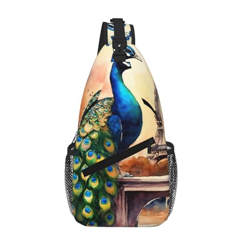 Ölgemälde Paris Eiffelturm Crossbody Schultertasche Brusttasche Schultergurt Taille Bauchtasche Herren Damen von Kfjghhl