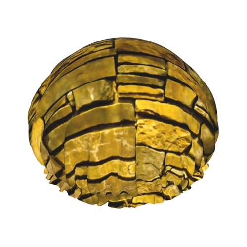Rustic Rocks Brick Wall Shower Caps Women Reusable Large Shower Cap Men Quickdry Care Hair Long Short Kids Bath von Kfjghhl