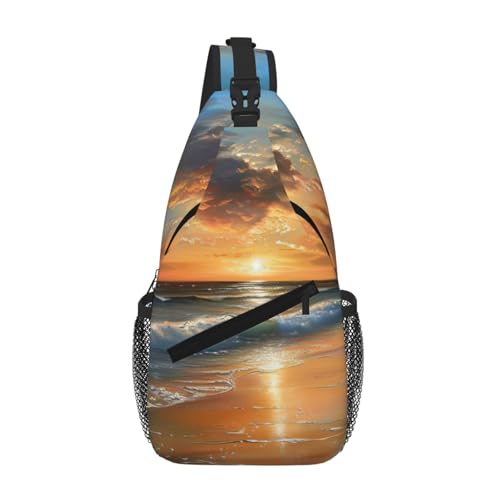 Schöne Strandtasche, Sonnenuntergang, Umhängetasche, Schultertasche, Brusttasche, Schultergurt, Bauchtasche, für Herren und Damen von Kfjghhl