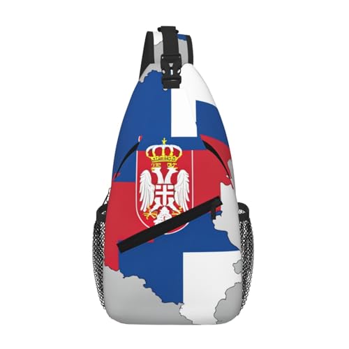 Serbien flache Flagge, Umhängetasche, Umhängetasche, Brusttasche, Schultergurt, Hüfttasche, für Herren und Damen Serbien flache Flagge, Umhängetasche, Umhängetasche, Brusttasche, Schultergurt, Hüfttasche, für Herren und Damen von Kfjghhl