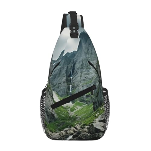 Umhängetasche für Herren und Damen, Berglandschaft, Schultertasche, Brusttasche, Schultergurt, Hüfttasche, Bauchtasche von Kfjghhl