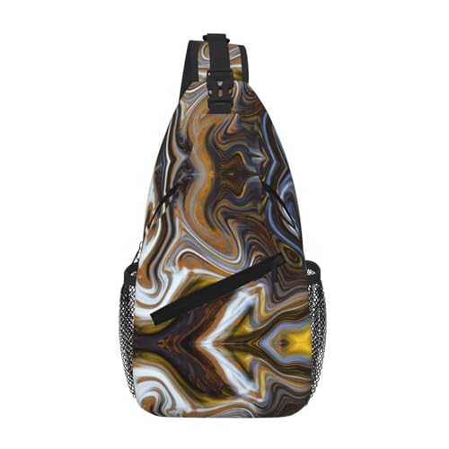Umhängetasche mit abstrakter Marmor-Tinte, Umhängetasche, Schultertasche, Brusttasche, Schultergurt, Hüfttasche, für Herren und Damen von Kfjghhl