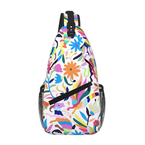 Umhängetasche mit mexikanischen Otomi-Tieren, Umhängetasche, Brusttasche, Schultergurt, Hüfttasche, für Herren und Damen Umhängetasche mit mexikanischen Otomi-Tieren, Umhängetasche, Brusttasche, Schultergurt, Hüfttasche, für Herren und Damen von Kfjghhl