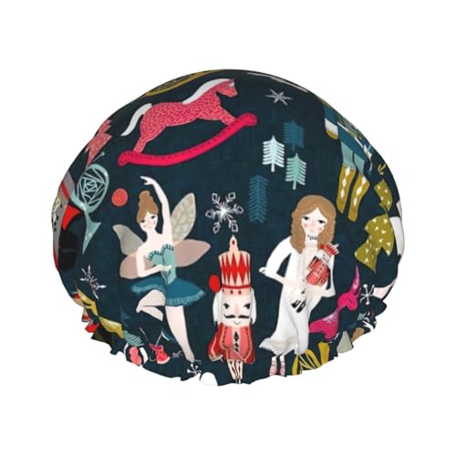 Women_S Nussknacker-Ballett-Weihnachts-Tanz-Duschhaube, wiederverwendbar, große Duschhaube, Herren, schnelltrocknend, Haarpflege, lang, kurz, Kinderbad von Kfjghhl