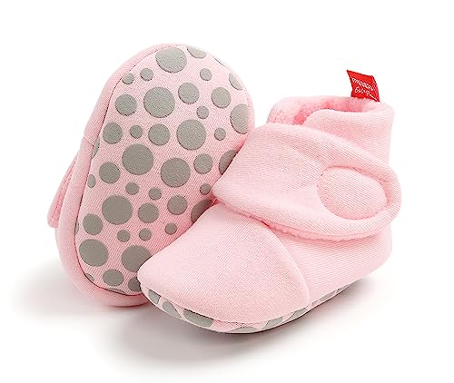 Neugeborene Baby Winterschuhe, Warme Baumwoll-Futter und Rutschfeste Baby Stiefel Bootie Sock Schuhe Weiche Sohle Krabbelschuhe Baby Jungen Mädchen Prewalker Kleinkind Schuhe Gr.0-6M,Rosa von Kfnire