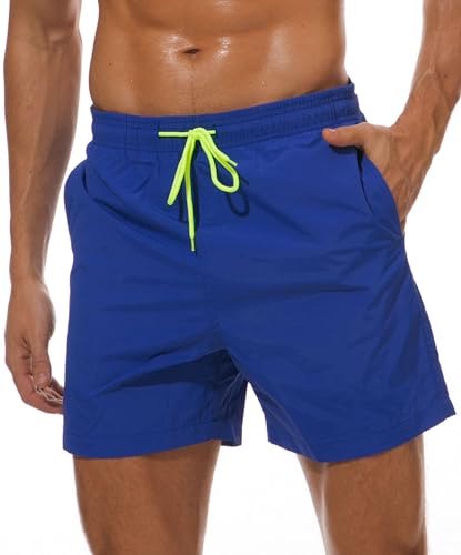 Badehose Herren Badeshorts Schnelltrocknend Freizeit Strandshorts Badehosen Herren mit Taschen Board Shorts Badehosen Männer | Kontrastierender Kordelzug | Badeshorts für Heren Kurz von Kfnire