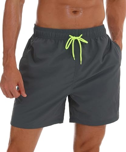 Badehose Herren Badeshorts Schnelltrocknend Freizeit Strandshorts Badehosen Herren mit Taschen Board Shorts Badehosen Männer | Kontrastierender Kordelzug | Badeshorts für Heren Kurz von Kfnire